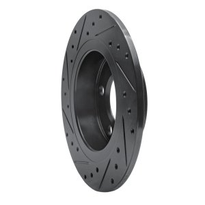 Mini Cooper Countryman Brake Rotor (1) - Rear Right - R1 Concepts - Drilled & Slotted - Black - `11-`16